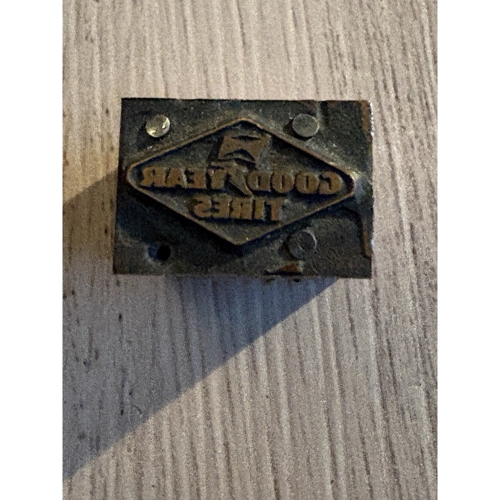 Vintage Good Year Tires Advertising Wooden Printing Block